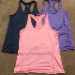 NWOT 3 racer back workout tanks XL